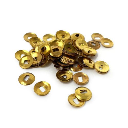 100x Domed Oblong Clock Washers, Brass