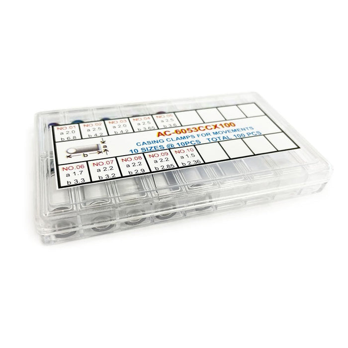 100x Watch Case Movement Clamps (10 Assorted Sizes)