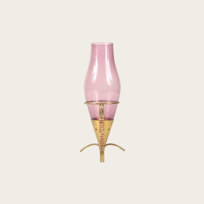 1950s Brass and Glass CandleHolder by Gunnar Ander for Ystad Metall