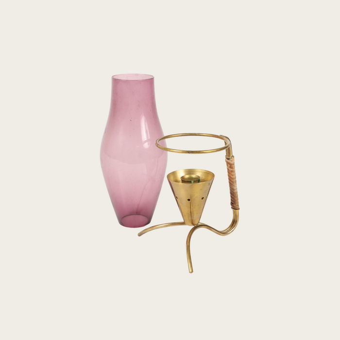 1950s Brass and Glass CandleHolder by Gunnar Ander for Ystad Metall