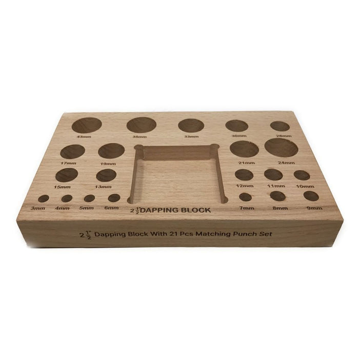21 Piece Dapping Punch Set and 2.5" Block
