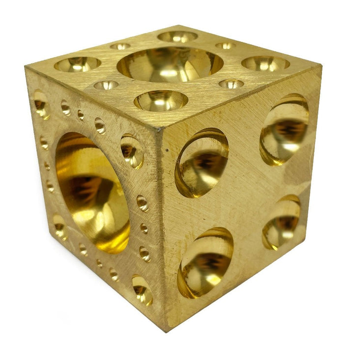 63mm Brass Dapping Cube with 65 Domes