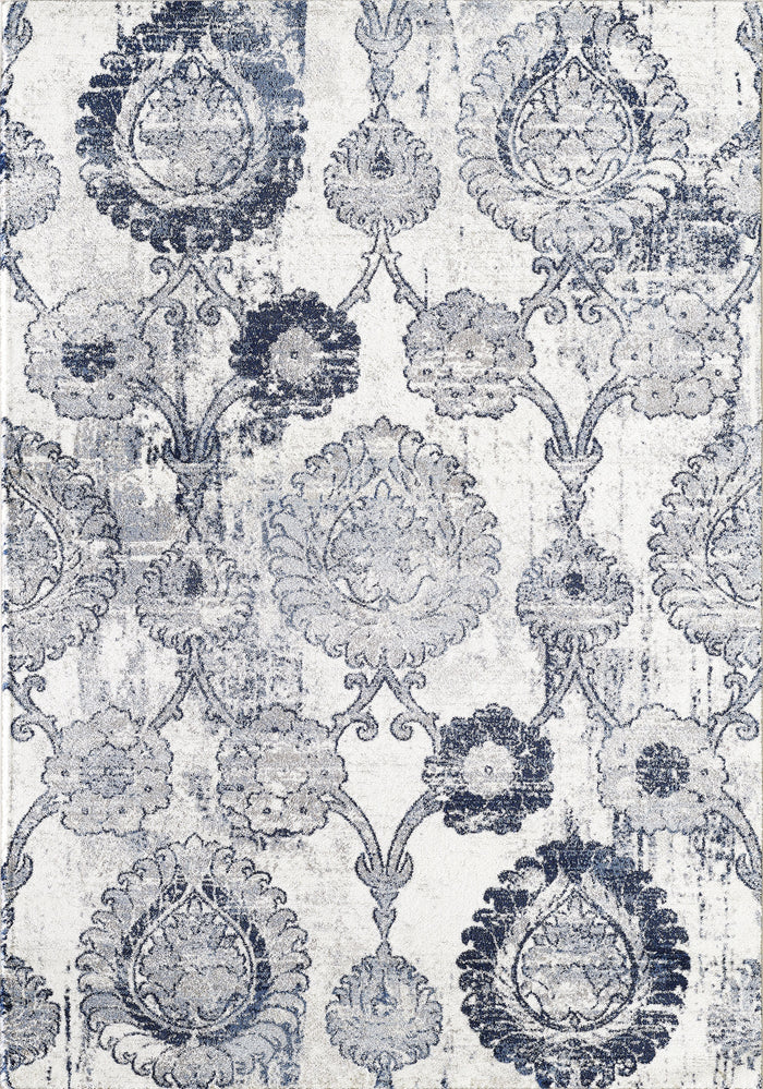 Arto Multi Medallion Distressed Blue Rug