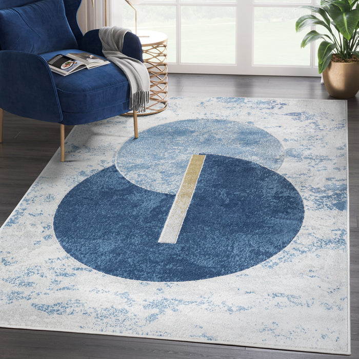 Atlas Intertwined Two Circles Grey Rug