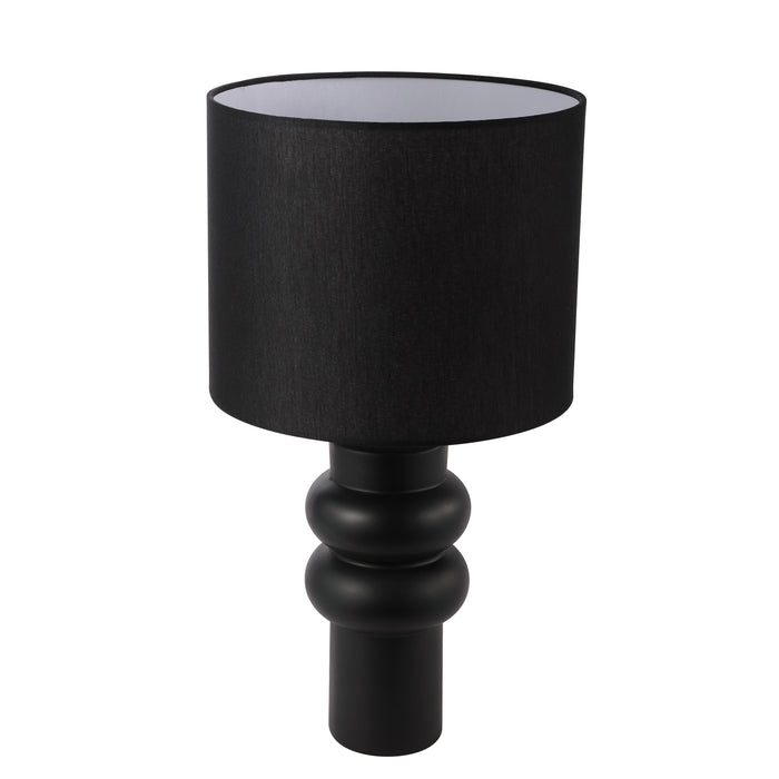 Aurelia Matte Black Bobbin Ceramic Table Lamp