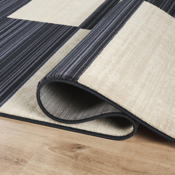 Austin Checkered Washable Blue Rug