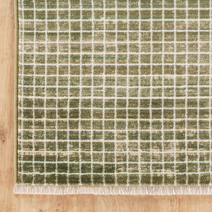 Austin Micro Checkered Washable Green Rug