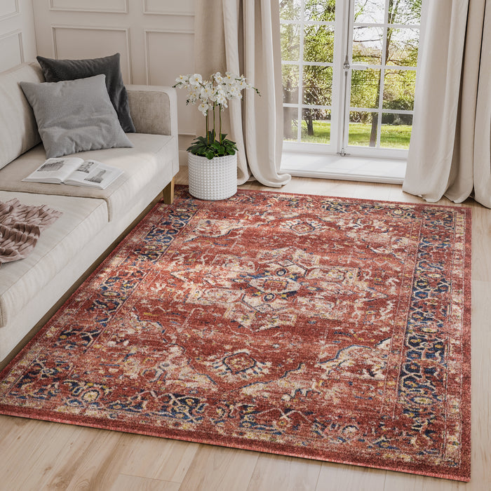 Babylon Traditional Medallion Red Rug