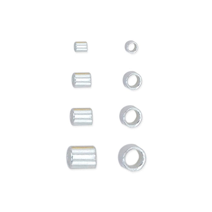 Beadalon Crimp Tubes Variety Pack, Sizes 1-4, 600pcs, Silver Plated