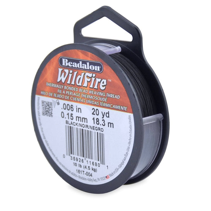 Beadalon Wildfire Beading Thread, 0.15mm, Black