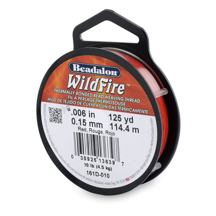 Beadalon Wildfire Beading Thread, 0.15mm, Red