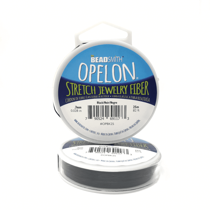 Beadsmith Opelon Elastic Stretch Cord 0.7mm x 25m - Black