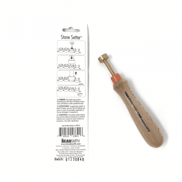 BeadSmith Smart Stone Setter Tool for 12mm Square Stones