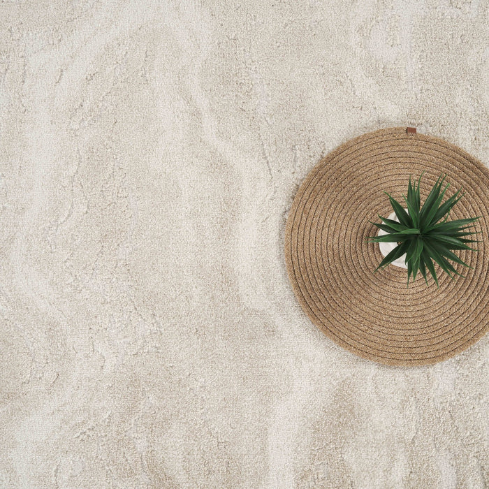 Beau Abstract Marble Cream Rug
