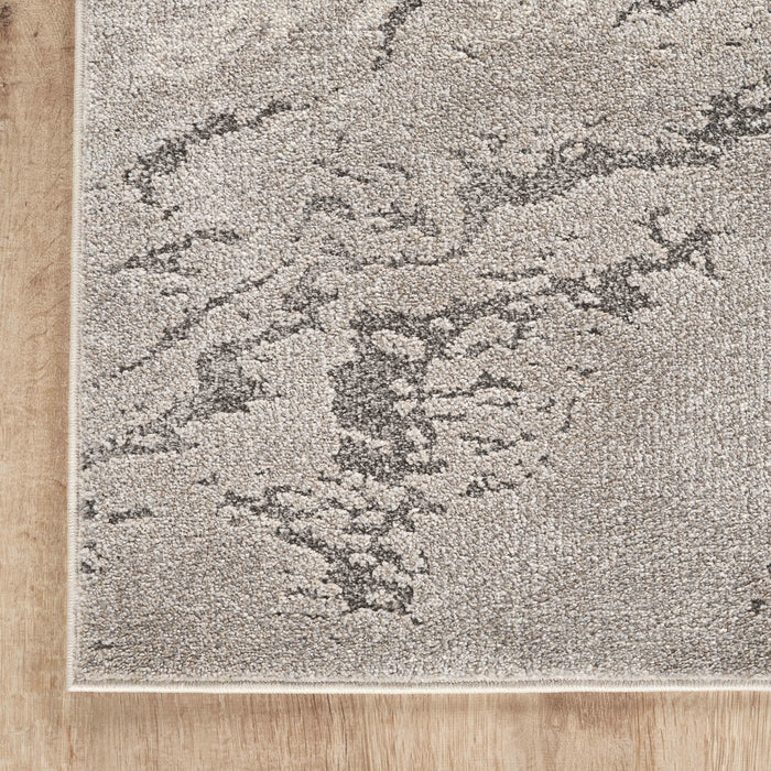 Beau Abstract Marble-Inspired Grey Rug