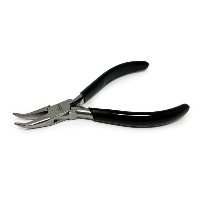 Bent Chain Nose Pliers with Smooth Jaws, 130mm