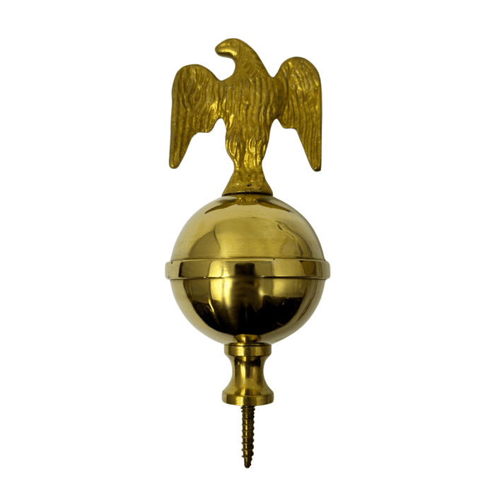 Brass Clock Finial - Ball & Eagle Design
