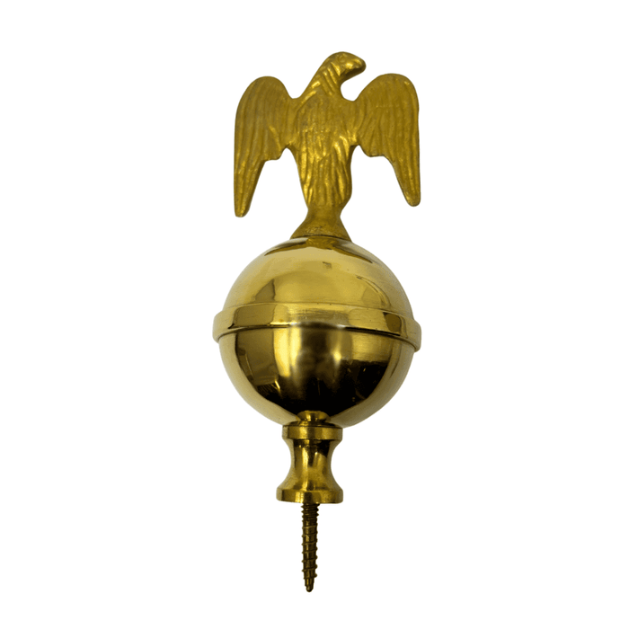Brass Clock Finial - Ball & Eagle Design