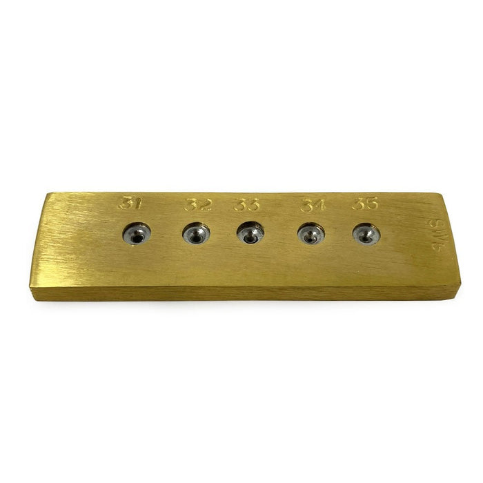 Brass Draw Plate with Tungsten Holes, SWG 31-35
