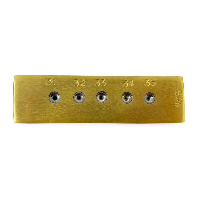 Brass Draw Plate with Tungsten Holes, SWG 31-35