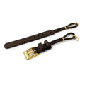 Brown Leather Cordette Watch Strap with Gold Plated Buckle & Ring