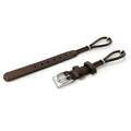 Brown Leather Cordette Watch Strap with Stainless Steel Buckle & Ring