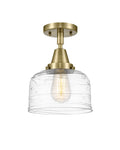 Caden Semi-Flush Mount Satin Nickel Glass