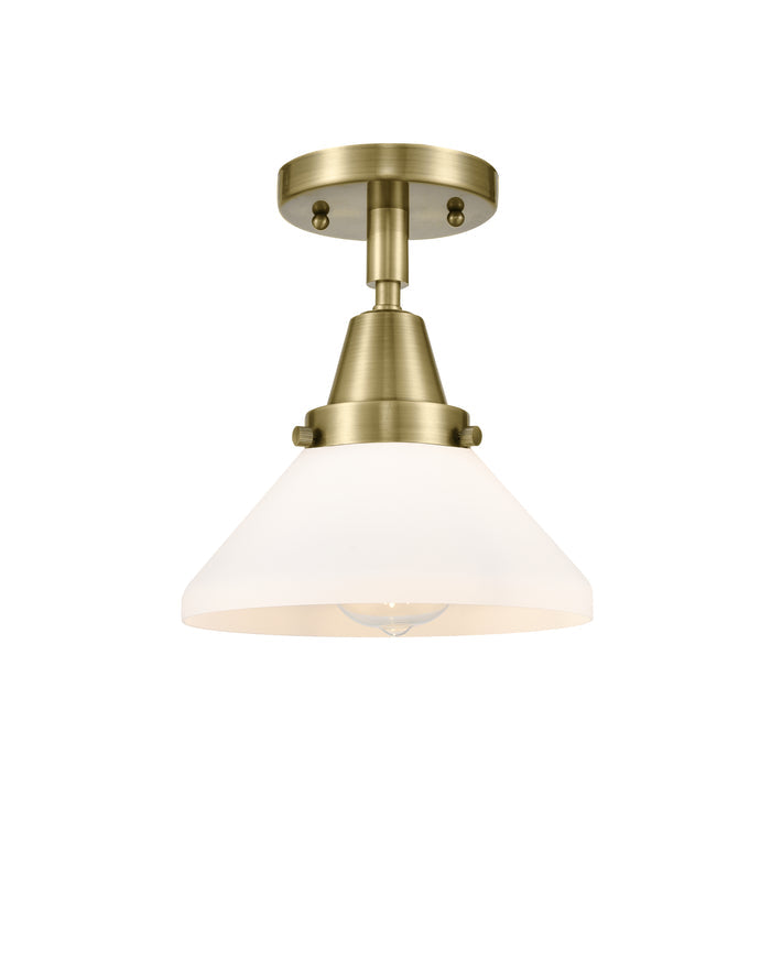 Caden Semi-Flush Mount Satin Nickel Glass