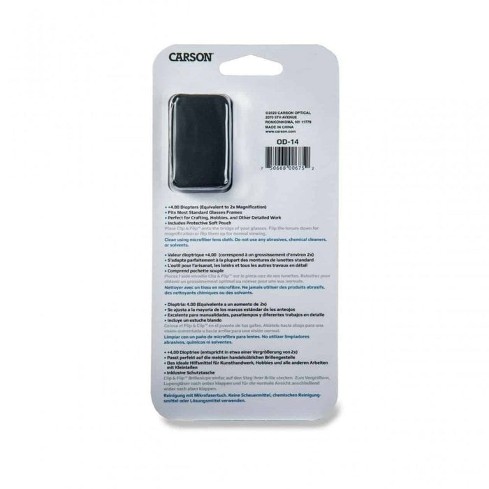 Carson 2x Magnifying Glasses Clip On & Flip