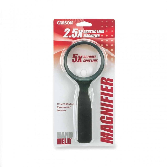 Carson Handheld 2.5x Magnifier with 5x Spot