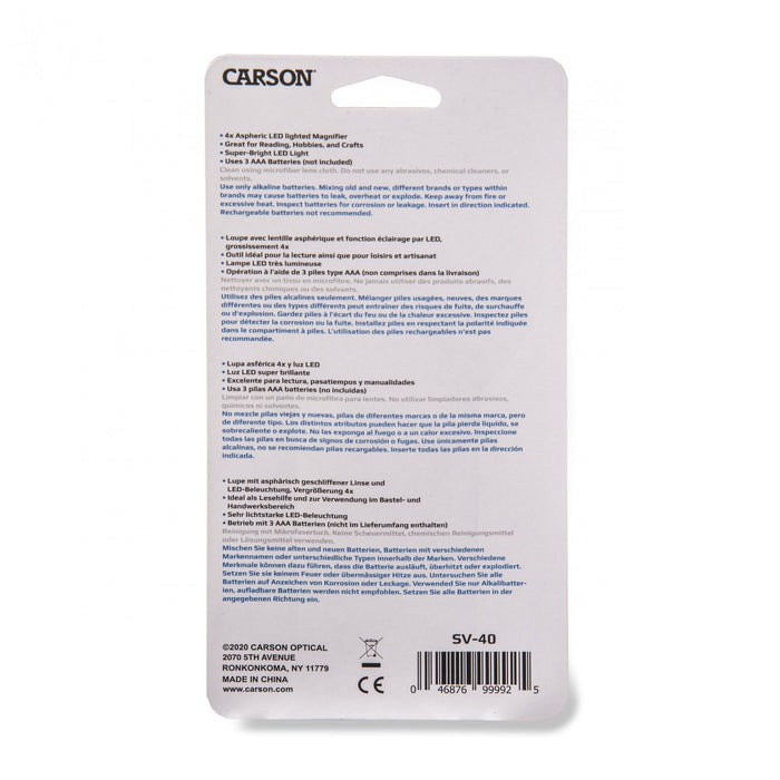 Carson Illuminated Handheld LED 4x Magnifier