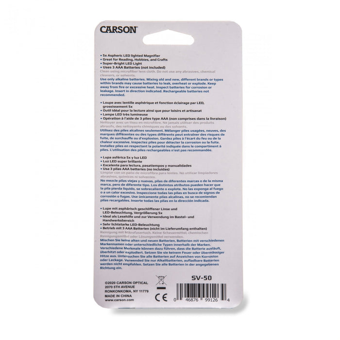 Carson Illuminated Handheld LED 5x Magnifier