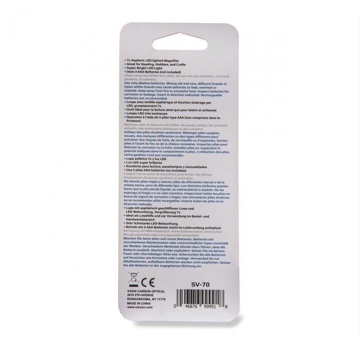 Carson Illuminated Handheld LED 7x Magnifier