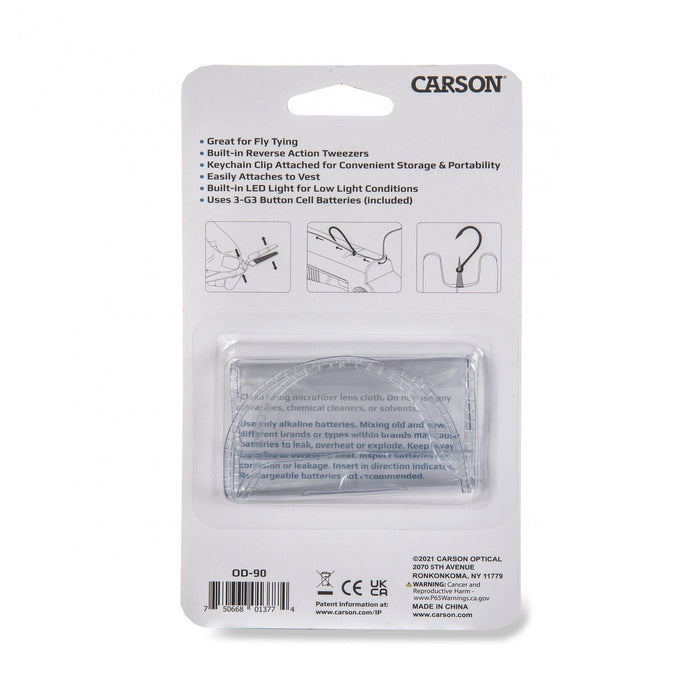 Carson LED Magnifier with Reverse Action Tweezers