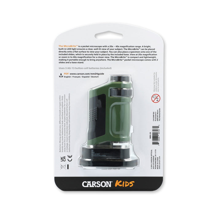 Carson MicroBrite 20x-40x LED Lighted Microscope