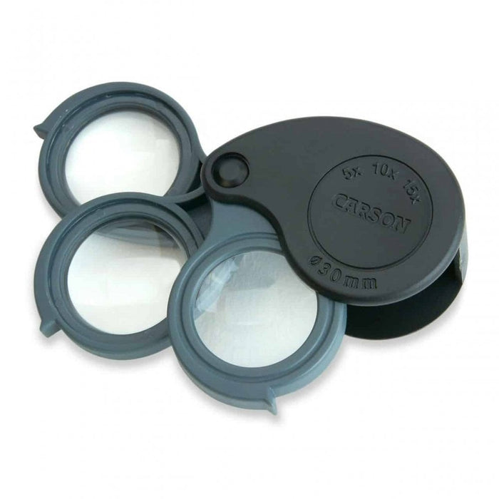 Carson TriView Portable Folding Loupe Magnifier Larger Magnifications