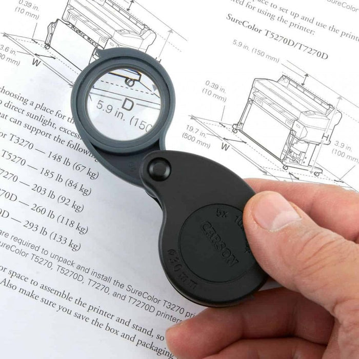 Carson TriView Portable Folding Loupe Magnifier Larger Magnifications