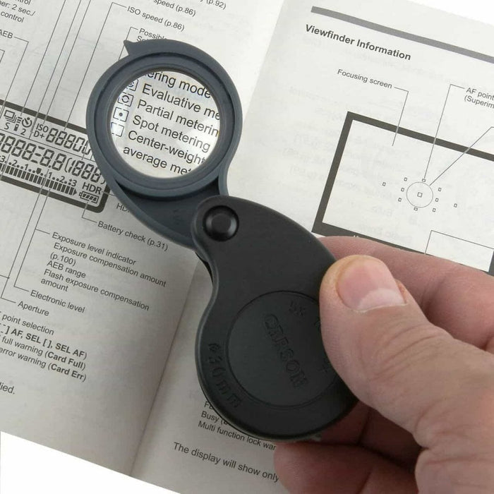 Carson TriView Portable Folding Loupe Magnifier Larger Magnifications