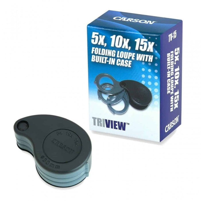 Carson TriView Portable Folding Loupe Magnifier Larger Magnifications