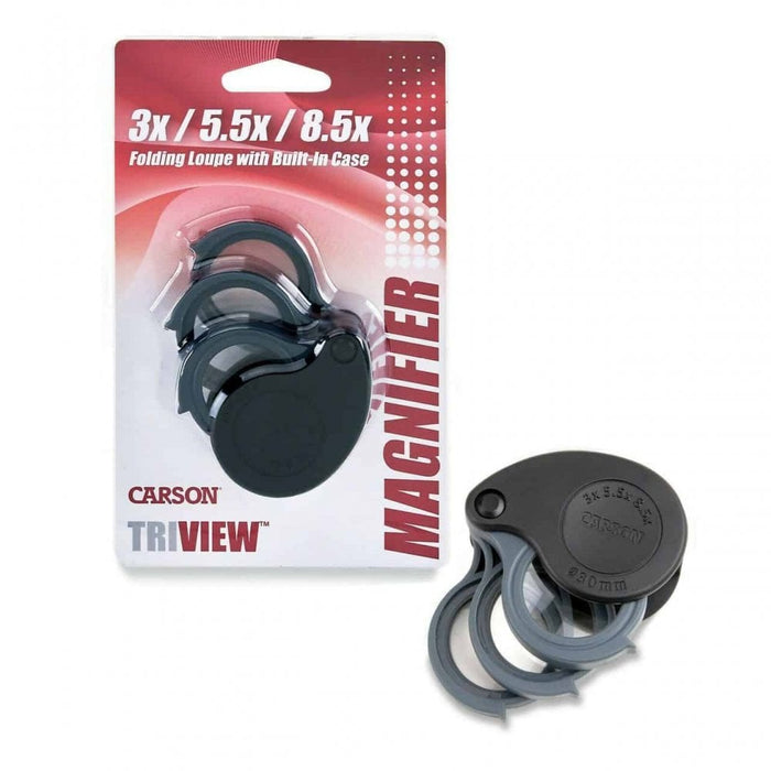 Carson TriView Portable Folding Loupe Magnifier Smaller Magnifications