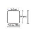 Cartier Glass 14.45 x 14.45 mm Square Flat TV Glass
