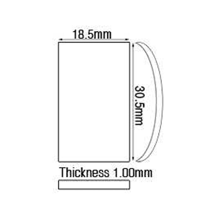 Cartier Glass 18.5 x 30.5 mm Rectangle Domed