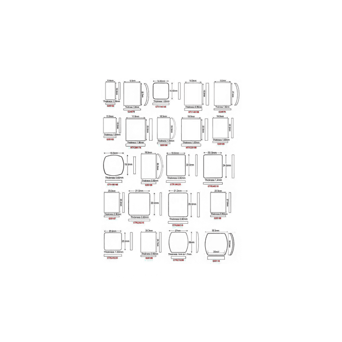 Cartier Glass 22 x 27 mm Rectangle Domed