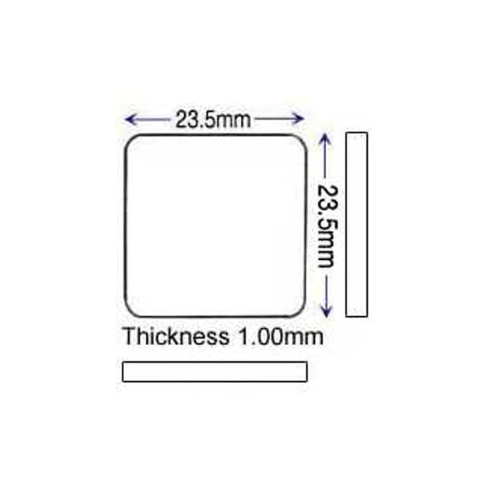 Cartier Glass 23.5 x 23.5 mm Square Flat Round Corners