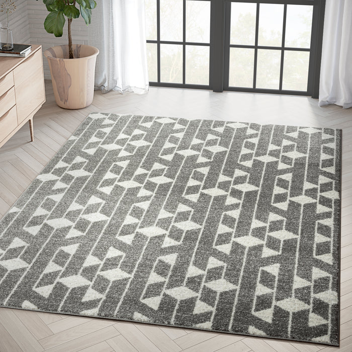 Casa Lined Triangles Multicolor Rug