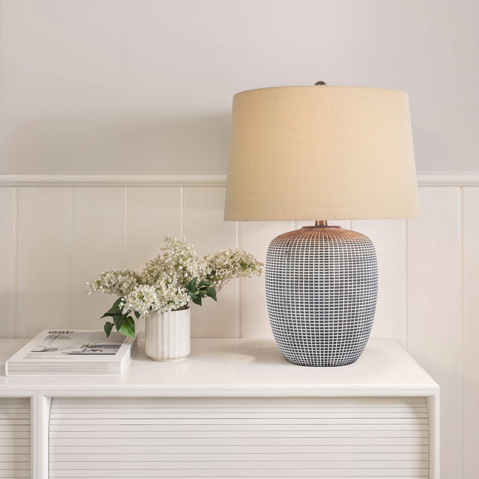 Claude Grid Ceramic Table Lamp
