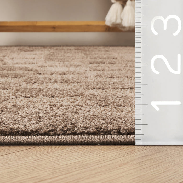 Cozy Checkerboard Brown Rug