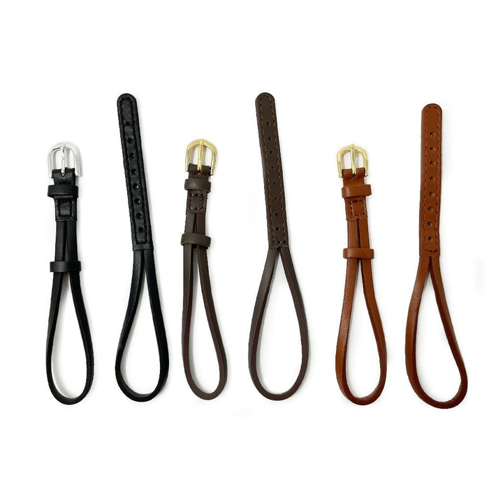 Dark Brown Leather Cordette Watch Strap with Gold Plated Buckle