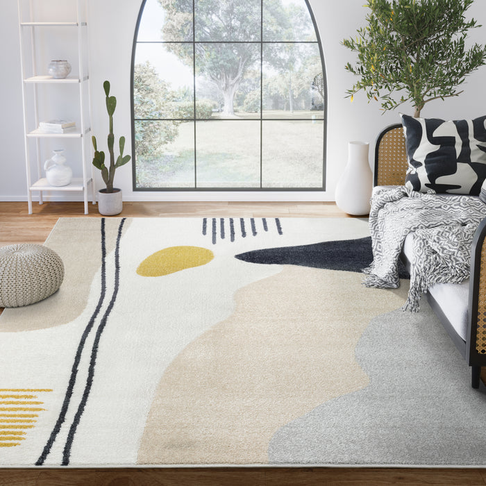 Deco Abstract Beige Rug