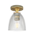 Downtown Flush Mount Satin Nickel Glass